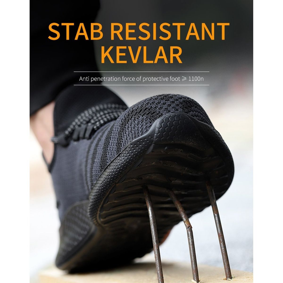 TIOZONEY - Zapatos De Seguridad Transpirables A Prueba De Golpes - Negro