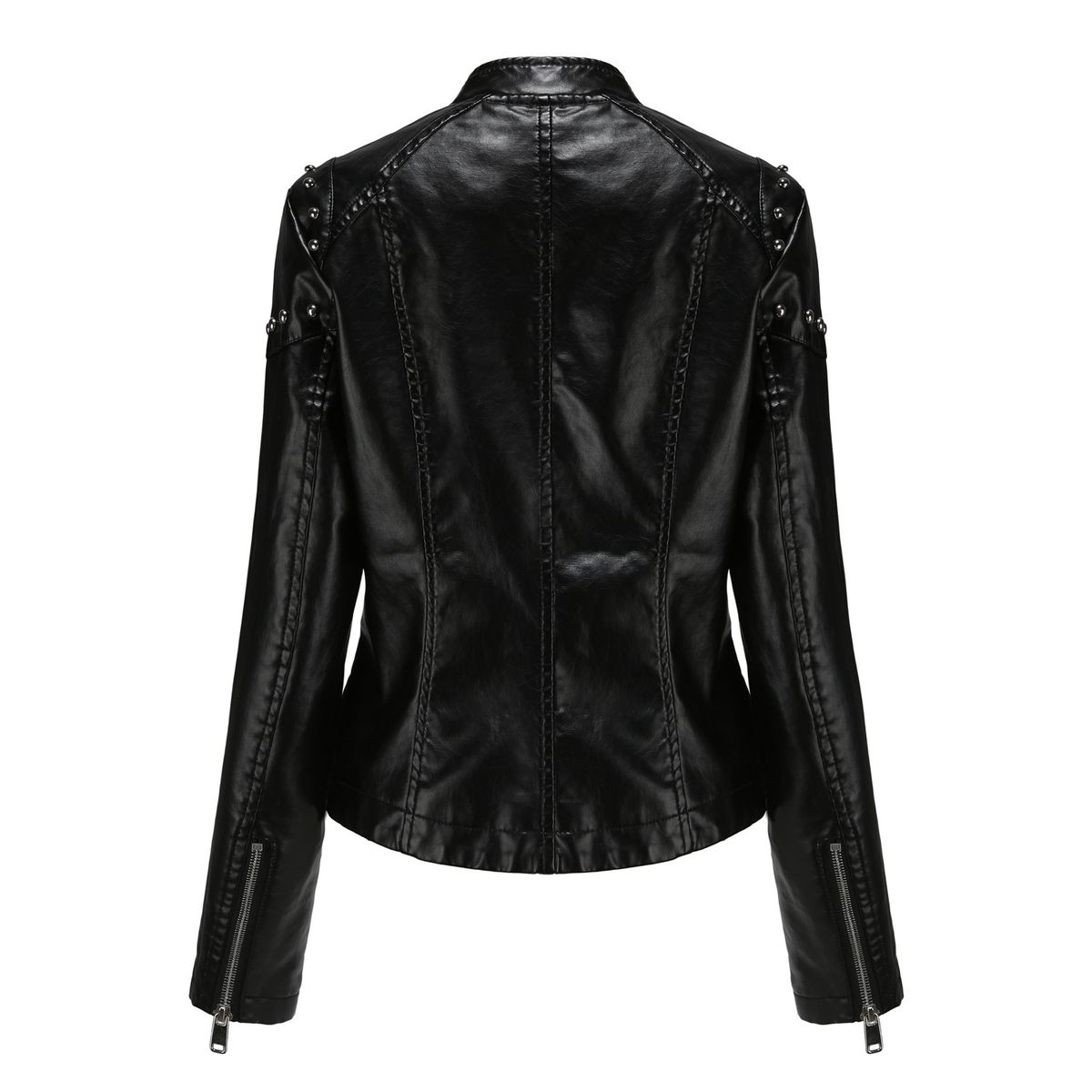 TIOZONEY - Chaqueta de PU para mujer - Negro