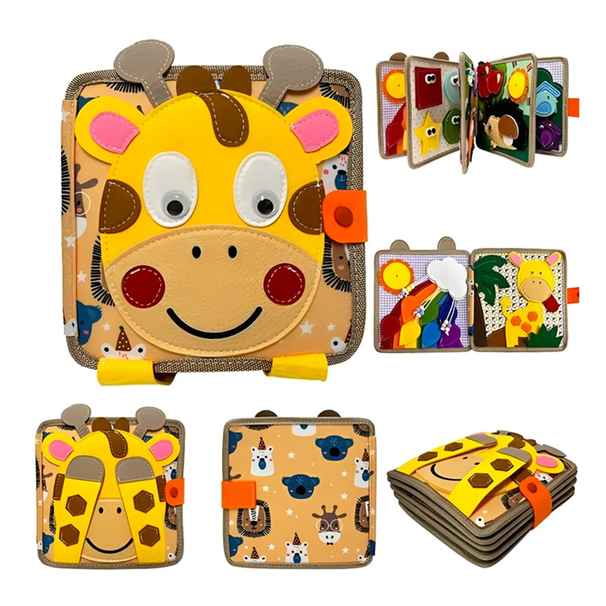 GENERICO - Libro de Tela Texturizado Estimulacion Sensorial Jirafa