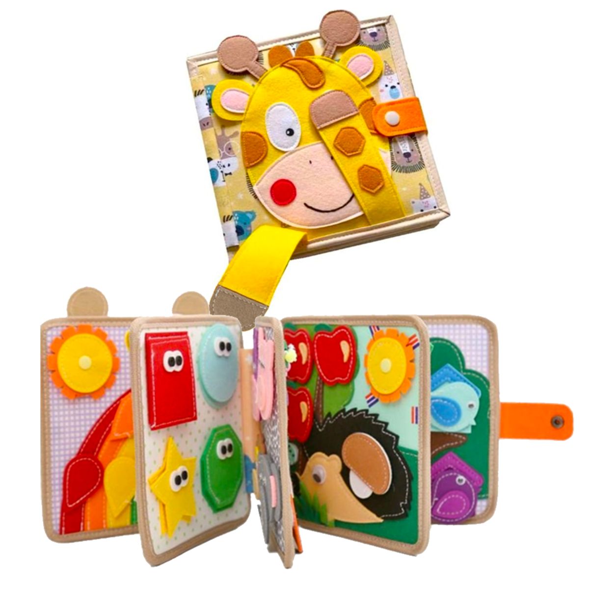 GENERICO - Libro de Tela Texturizado Estimulacion Sensorial Jirafa