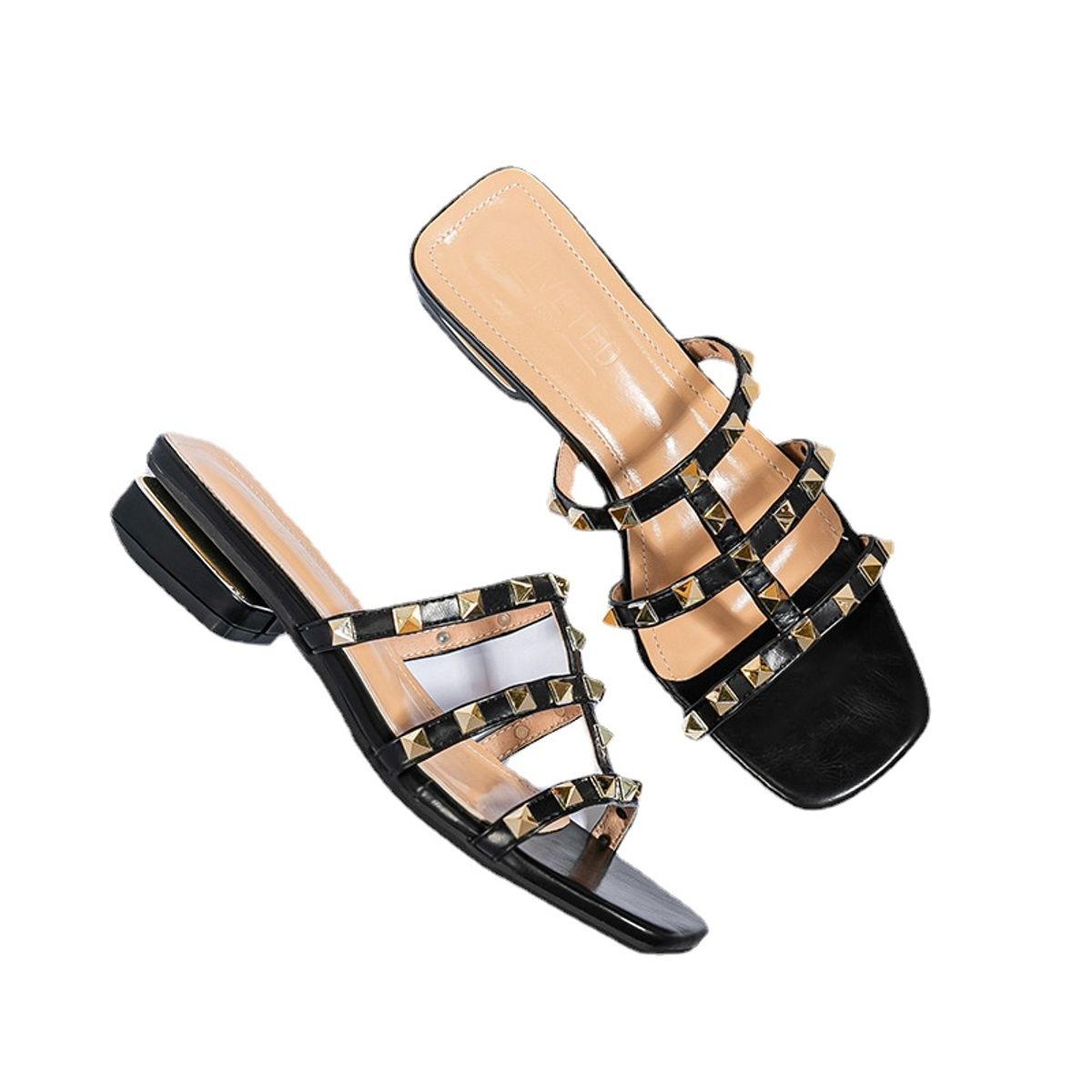 TIOZONEY - Sandalias Mujer Negro