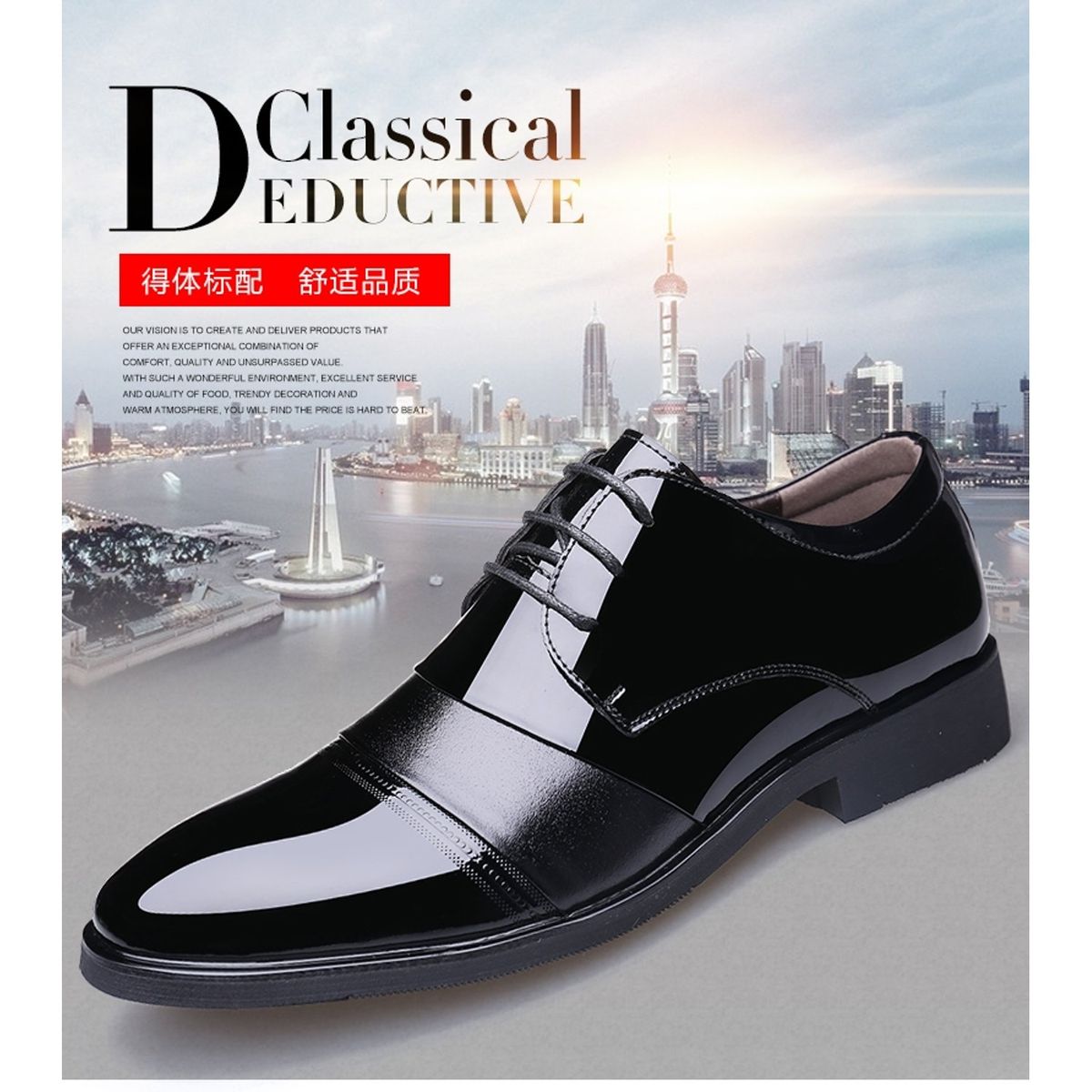 TIOZONEY - zapatos de PU para hombre-Negro