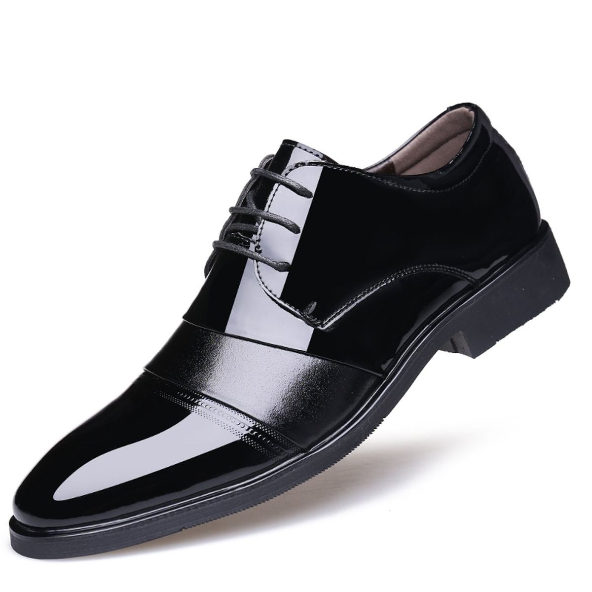 TIOZONEY - zapatos de PU para hombre-Negro