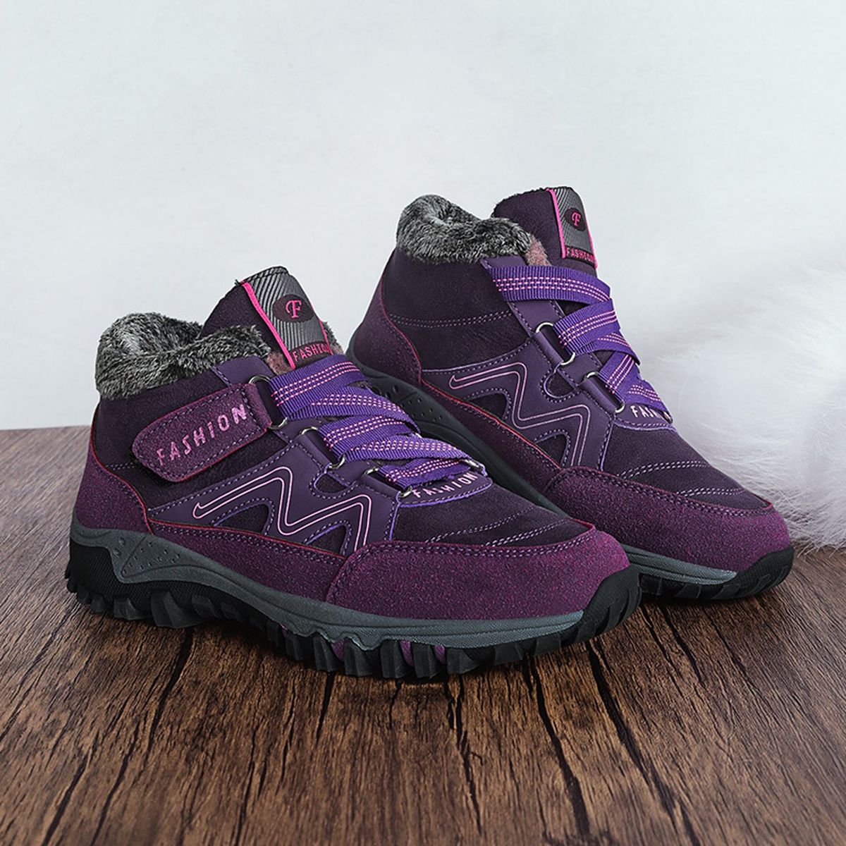 TIOZONEY - Zapatillas cálidas cortas de chiporro para mujer