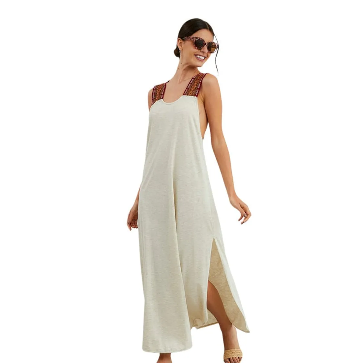 PERMUTA - SALIDA DE PLAYA SIMONA LARGO CREMA PERMUTA