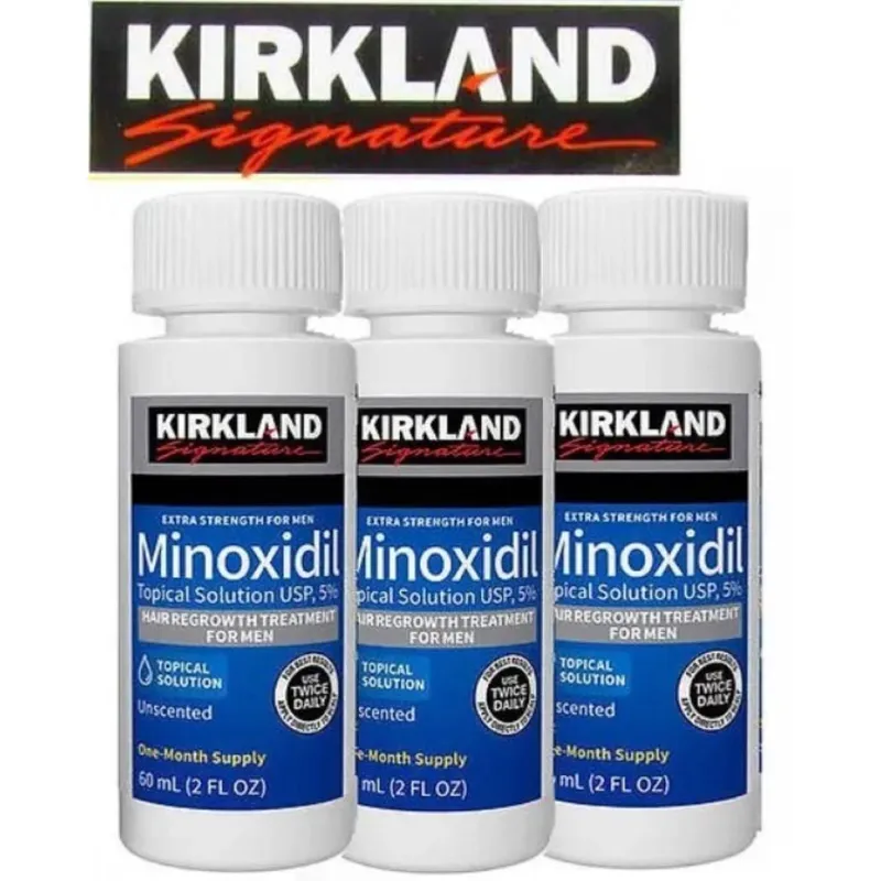 KIRKLAND - Minoxidil Kirkland Liquido pack 3 unidades + GOTERO ORIGINAL