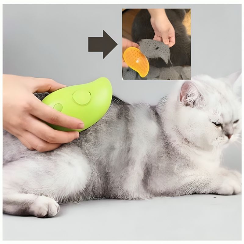 GENERICO - Cepillo de Vapor para Mascotas Pulverizador Eléctrico Masaje