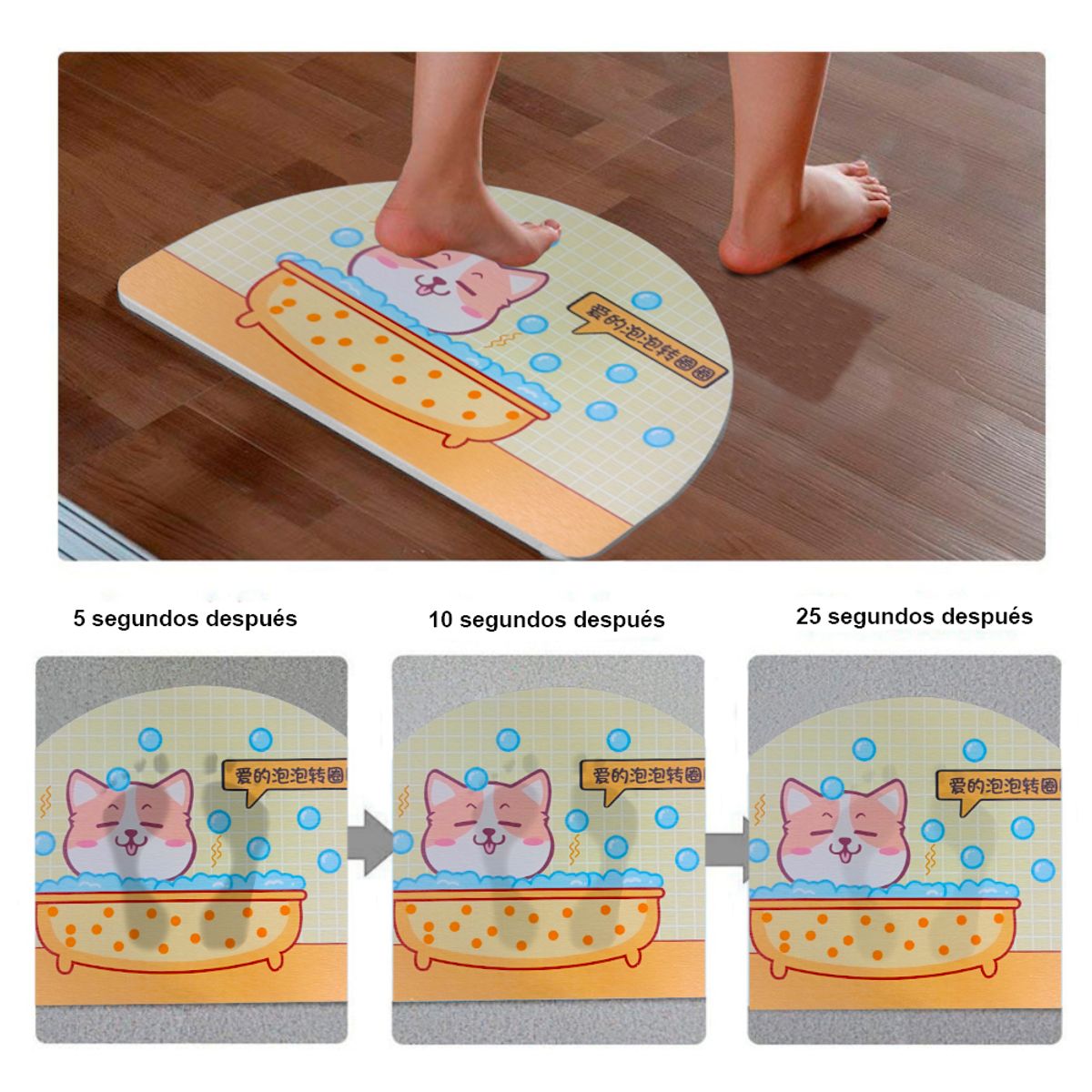 KELLER - Alfombra de Piso Super Absorbente de Secado Rápido Antideslizante ML