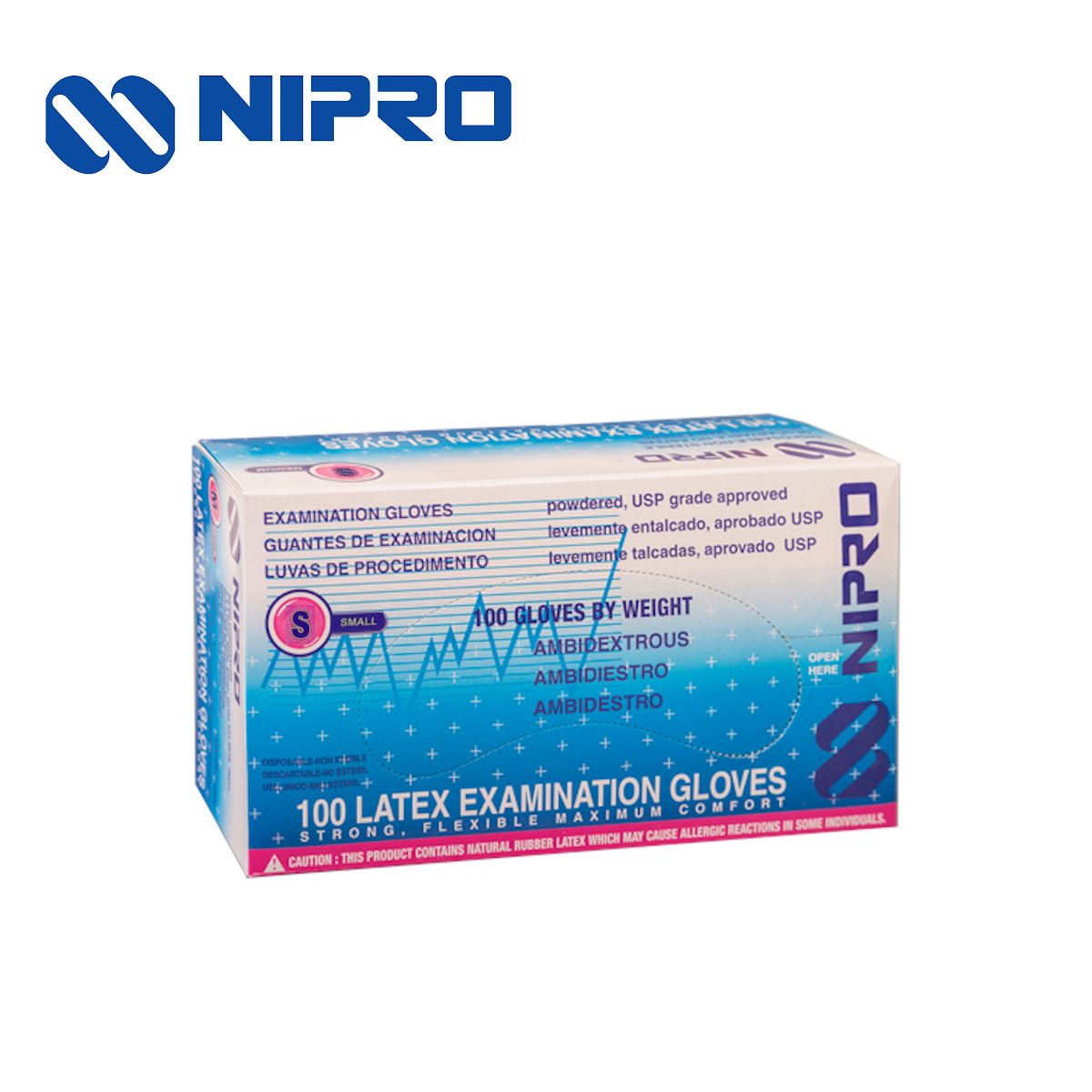 NIPRO - Guantes de látex talla S 100 unidades NIPRO