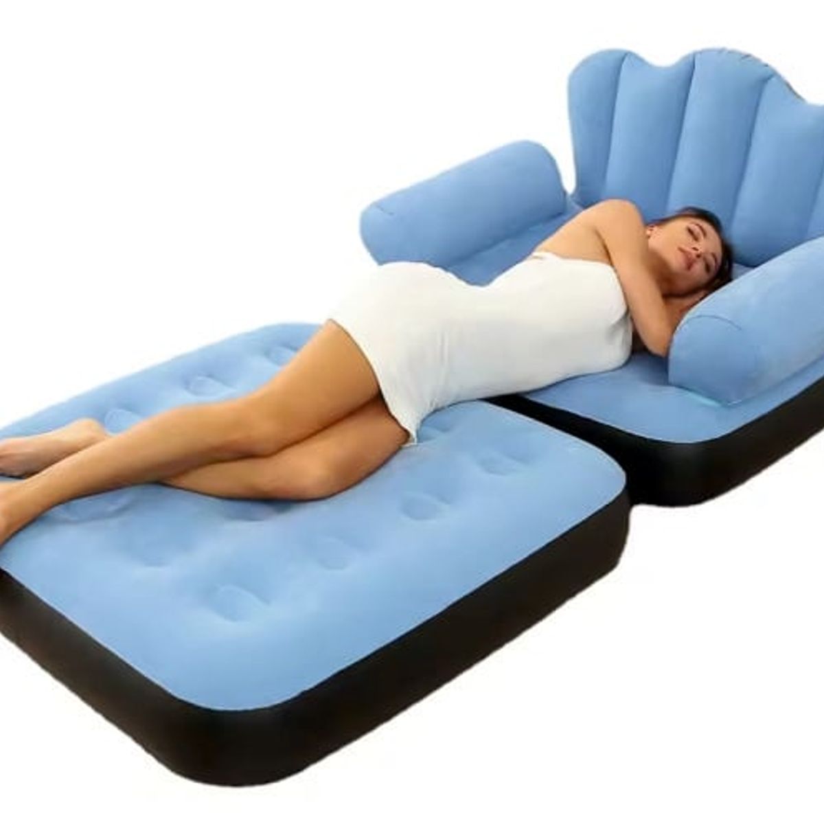 GENERICO - Sofá Inflable Sillón Puff Gigante de Hogar Habitación Celeste