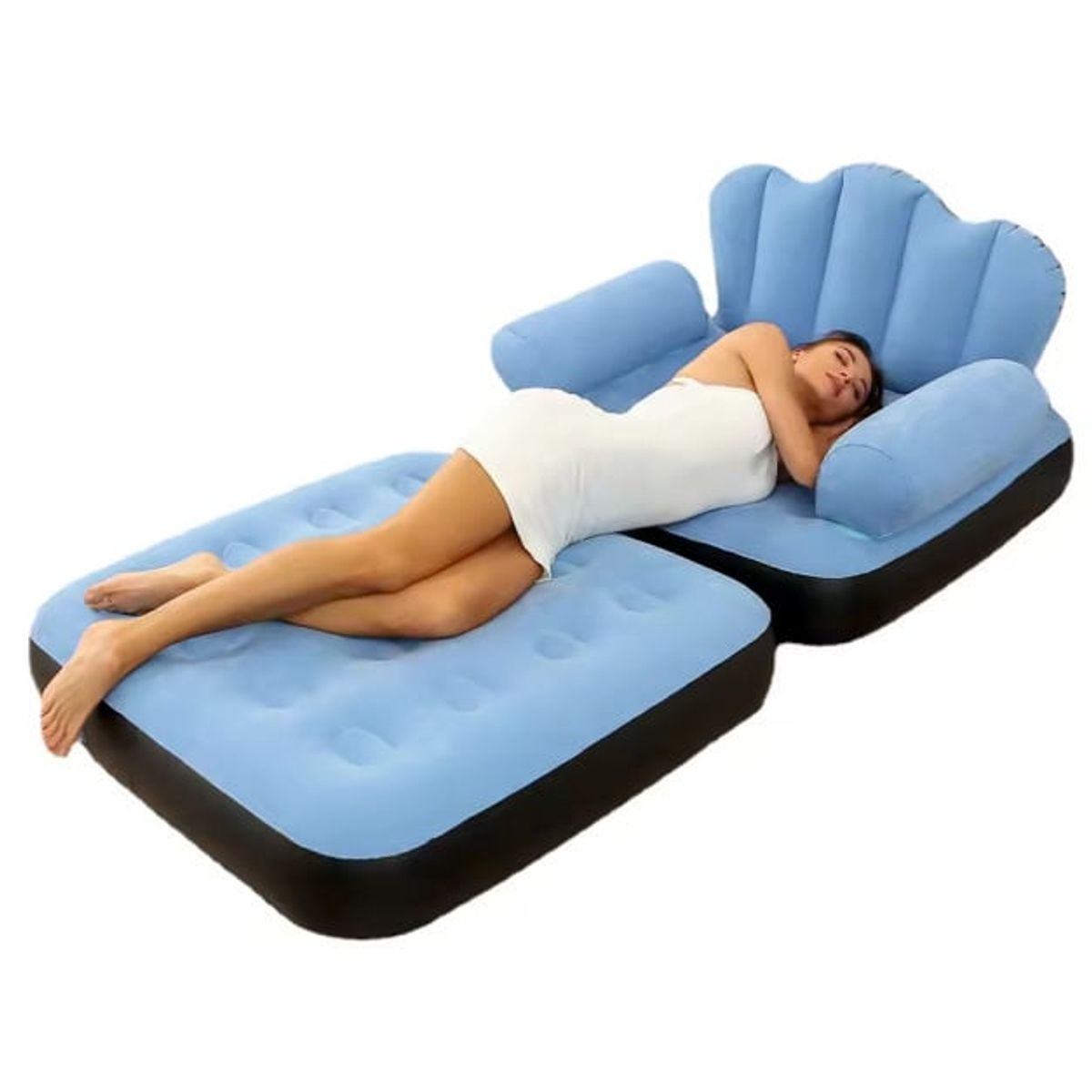 GENERICO - Sofá Inflable Sillón Puff Gigante de Hogar Habitación Celeste