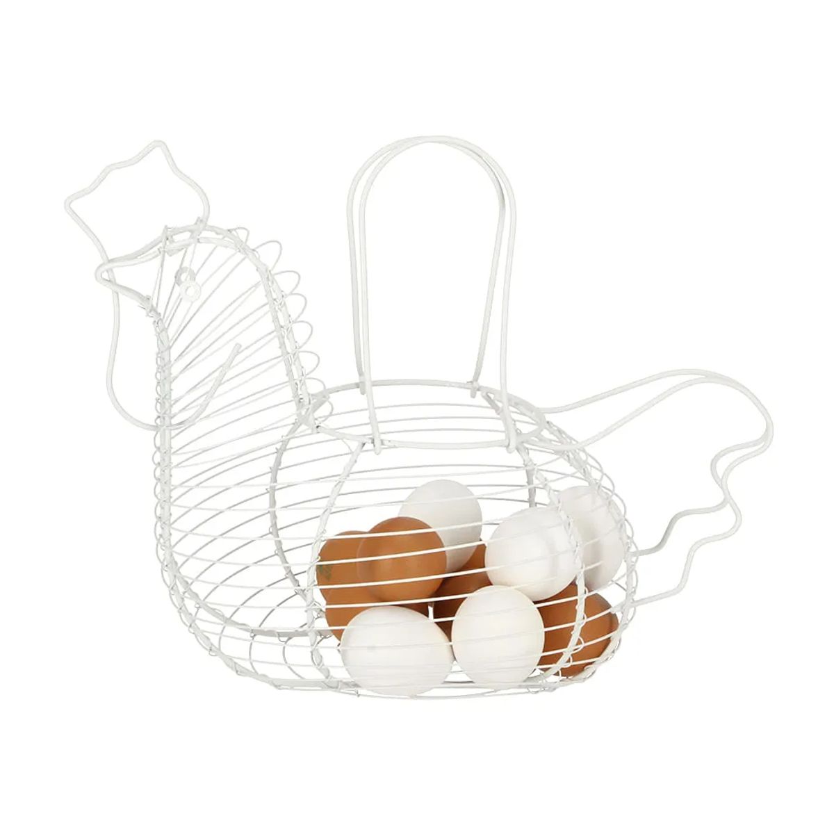 INSPIRA - Canasto Gallina Porta Huevos de Metal