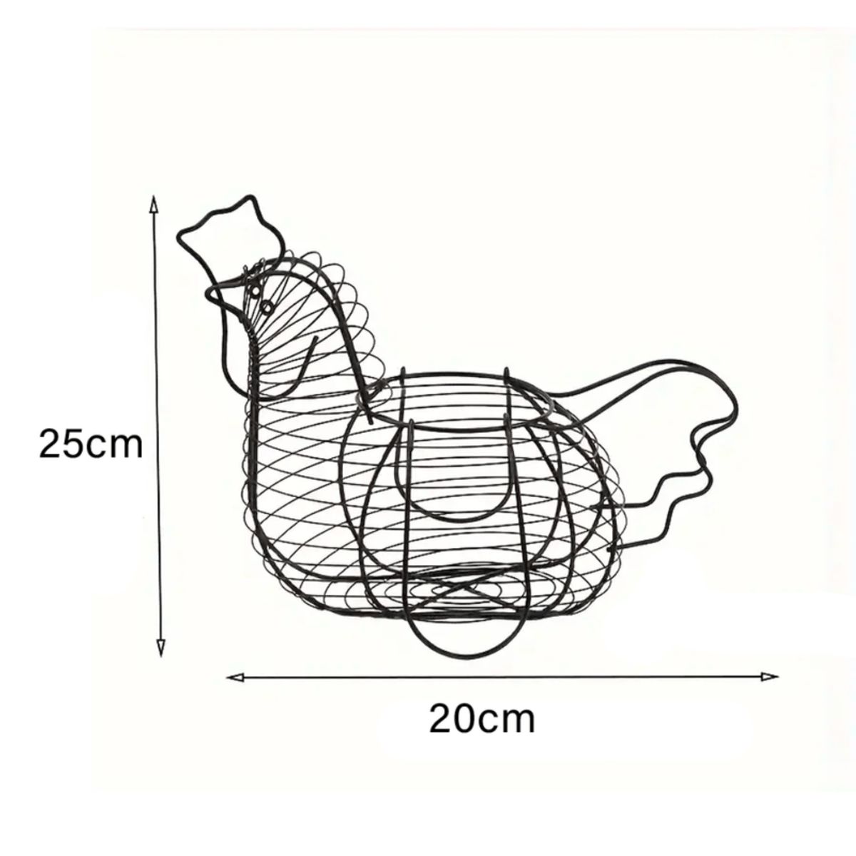 INSPIRA - Canasto Gallina Porta Huevos de Metal