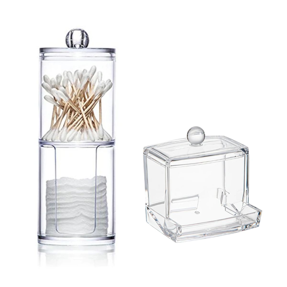 GENERICO - Kit 2 Organizadores Acrílicos para hisopos y algodón