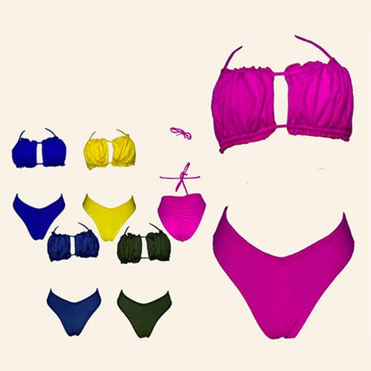 GENERICO - Bikini Licra UV Juana de GL-30 Color Amarillo