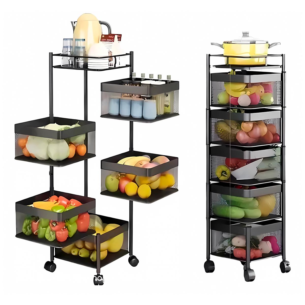 GENERICO - Organizador giratorio de 5 pisos cuadrado