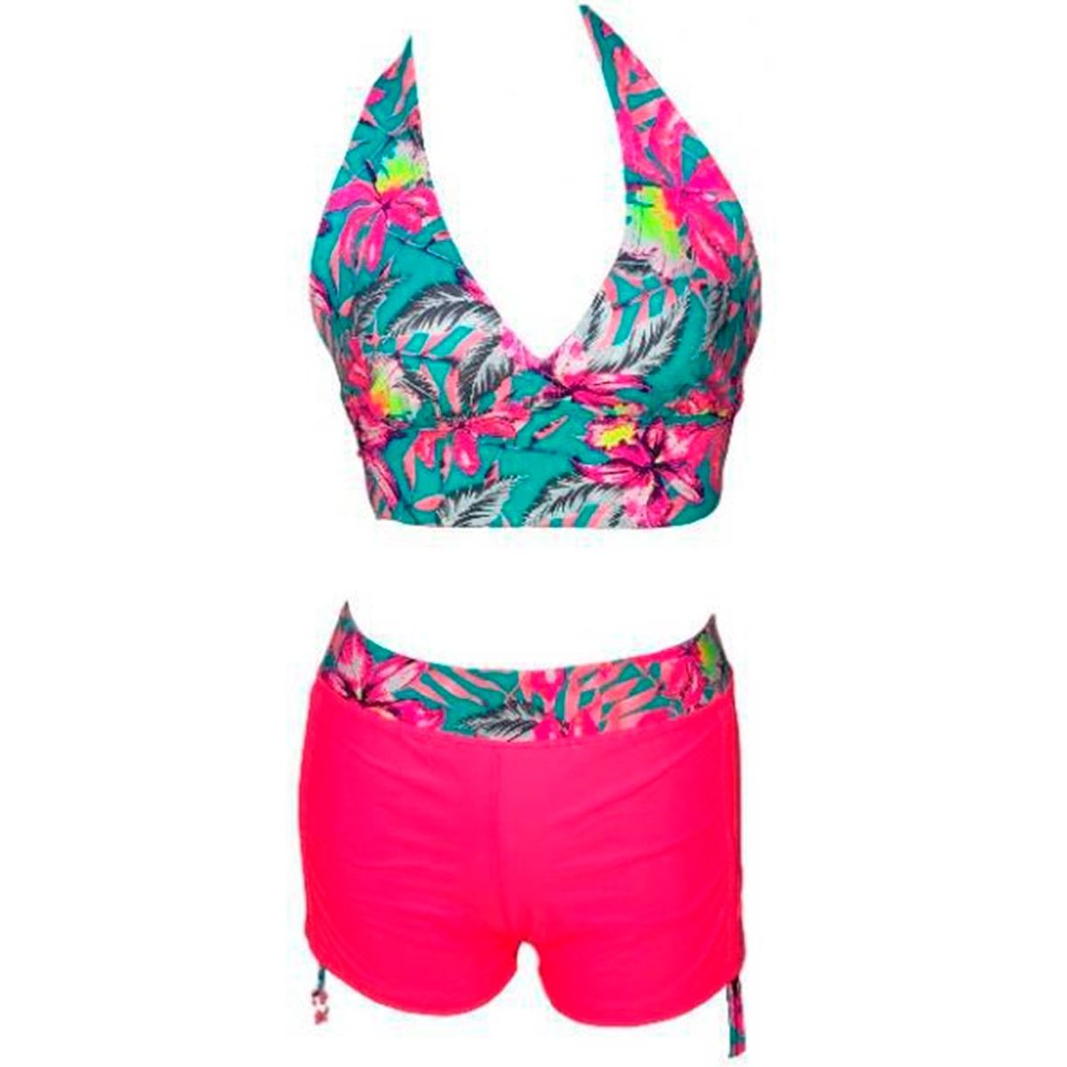 GENERICO - Bikini Licra UV Busier Con Short Fucsia GL-28