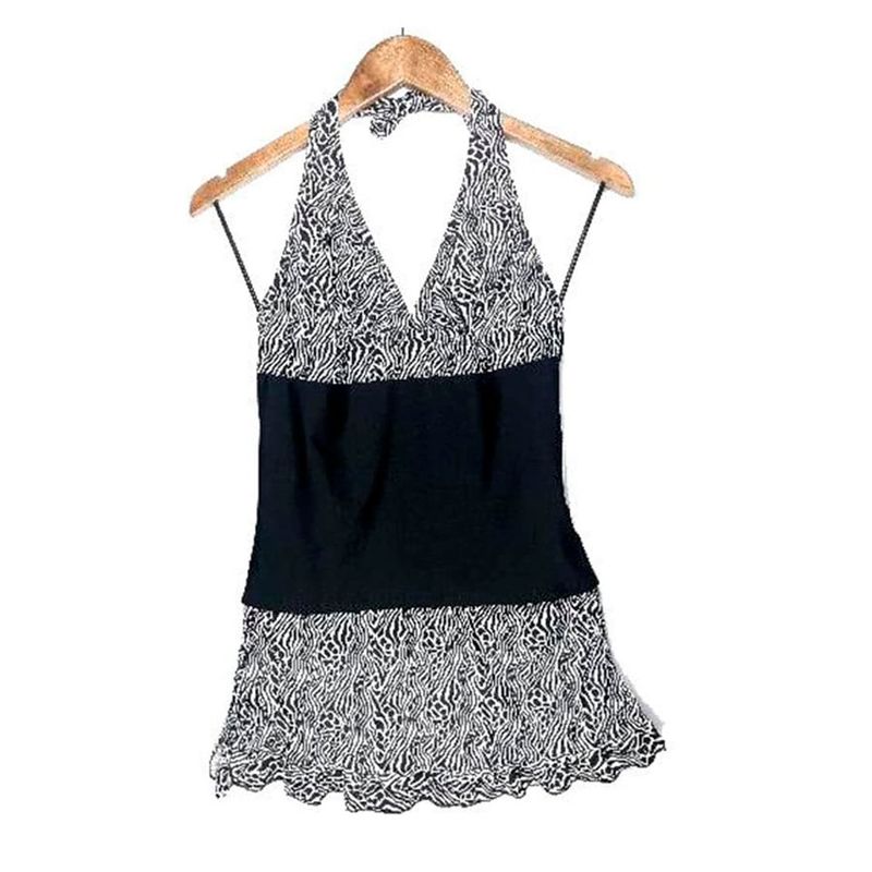 GENERICO - Bikini Licra UV Polo Falda Negro GL-32