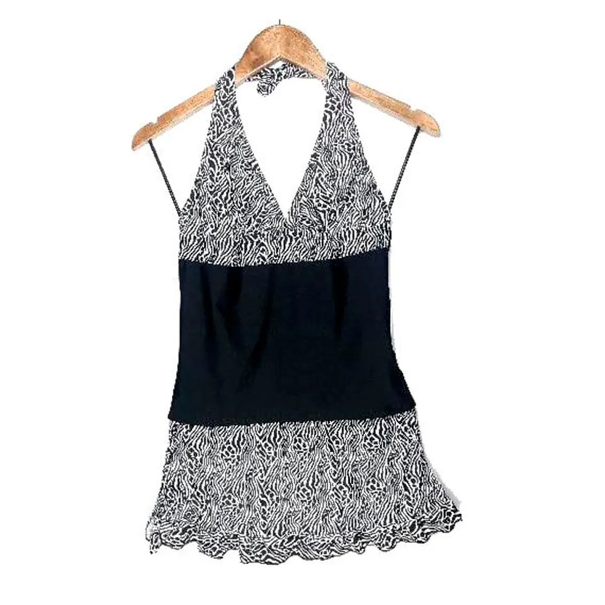 GENERICO - Bikini Licra UV Polo Falda Negro GL-32