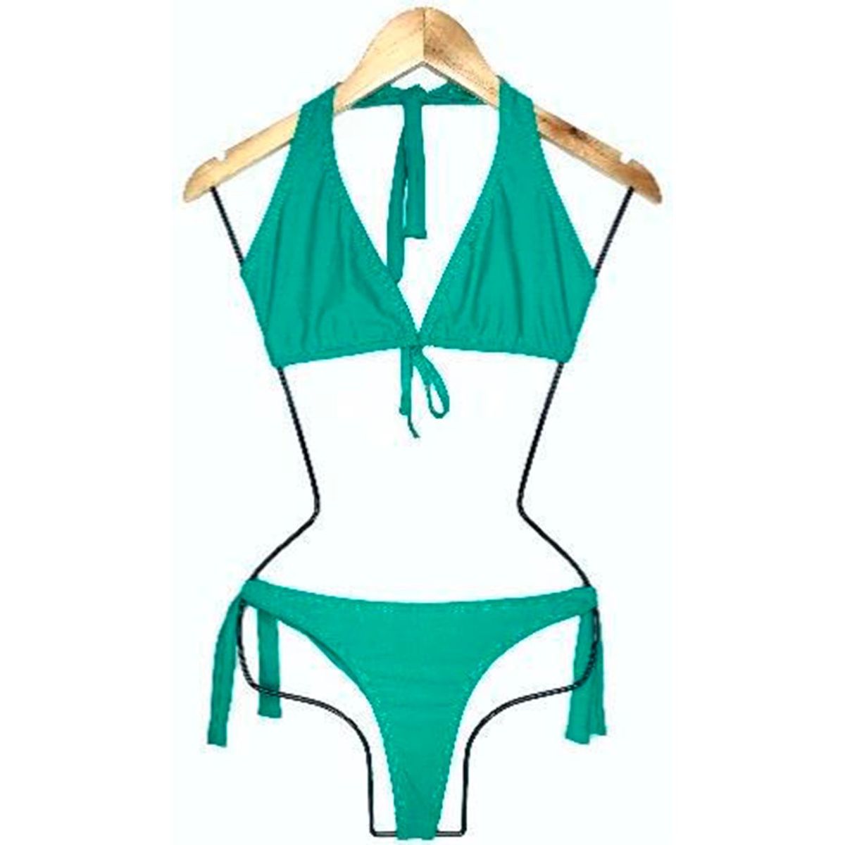 GENERICO - Bikini Licra UV Semihilo Clasico Verde GL-18