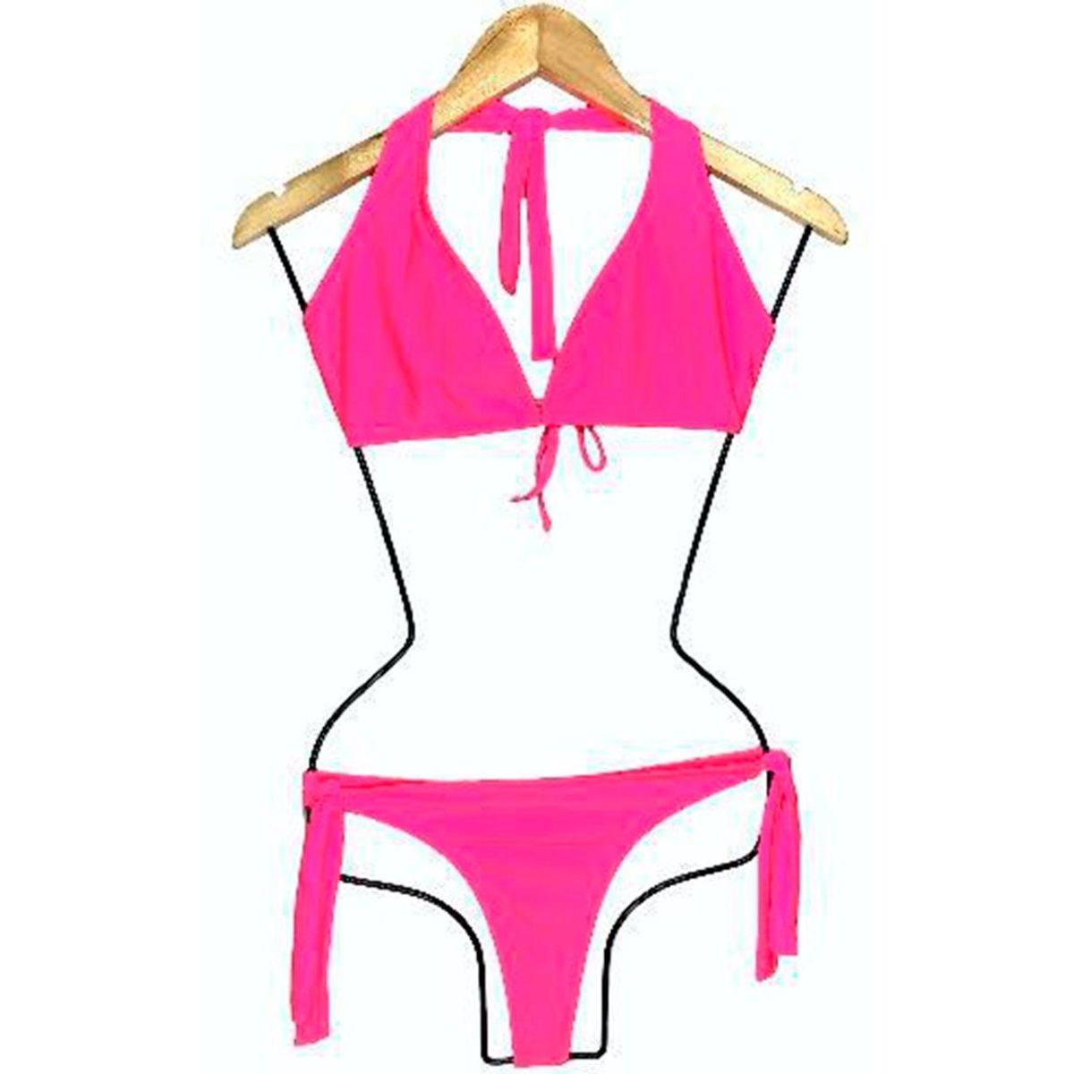 GENERICO - Bikini Licra UV Semihilo Clasico Rosado GL-18