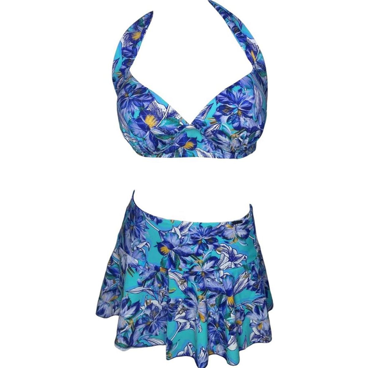 GENERICO - Bikini Licra UV Top Copa Con Falda Dian Fossey Azul GL-52