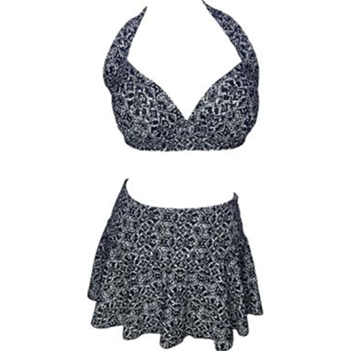 GENERICO - Bikini Licra UV Top Copa Con Falda Dian Fossey negro GL-52