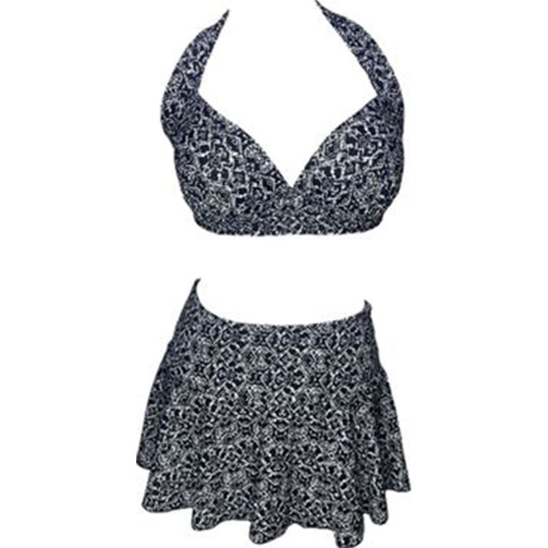 GENERICO - Bikini Licra UV Top Copa Con Falda Dian Fossey negro GL-52