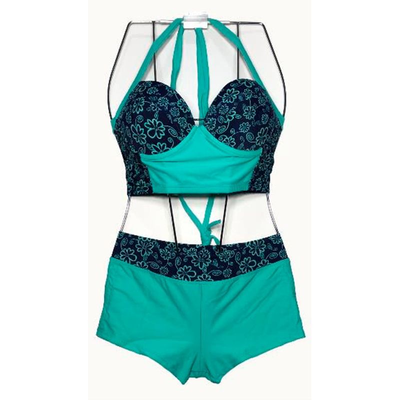 GENERICO - Ropa de baño Mujer Violeta Verde GL-45