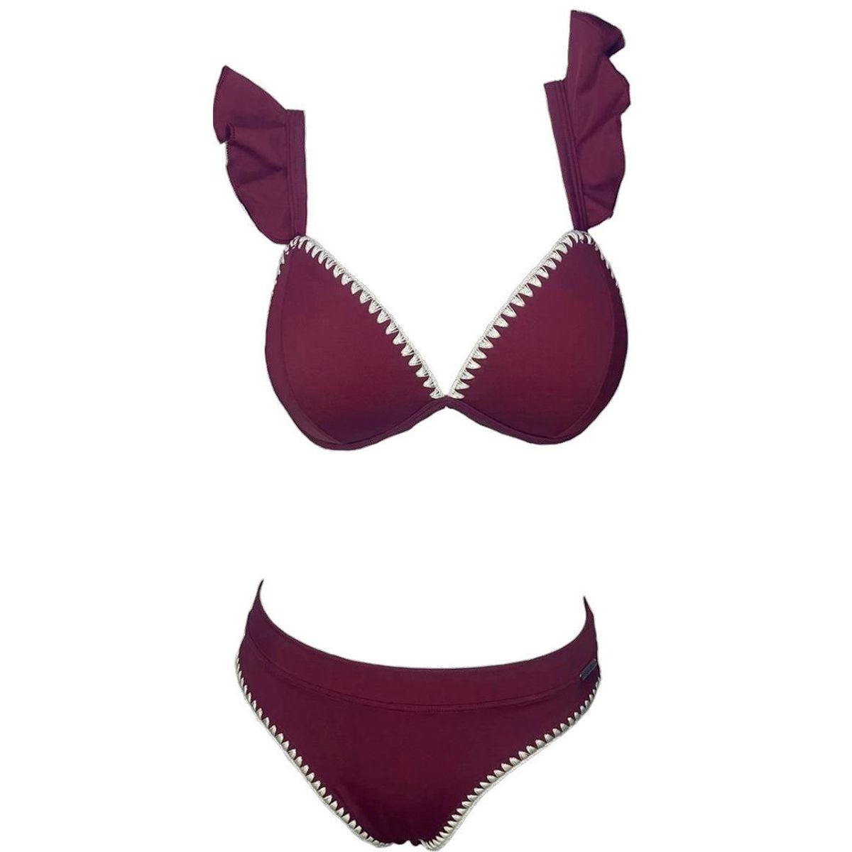 GENERICO - Ropa de baño Mujer Olivia Color Entero Guinda GL-42