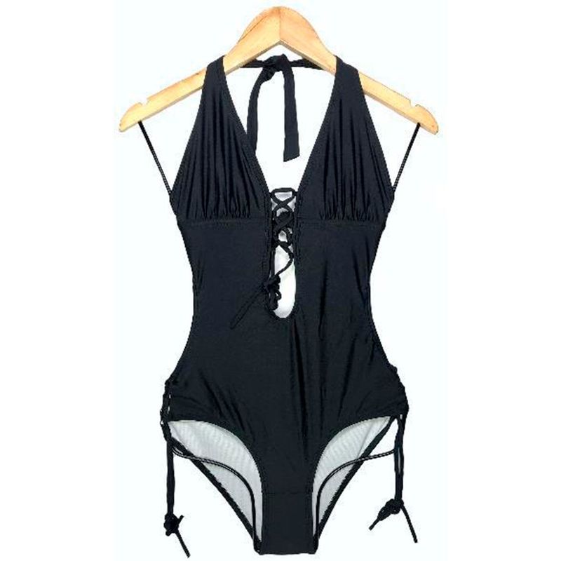 GENERICO - Trikini Licra UV Entero Flor Negro GL-30