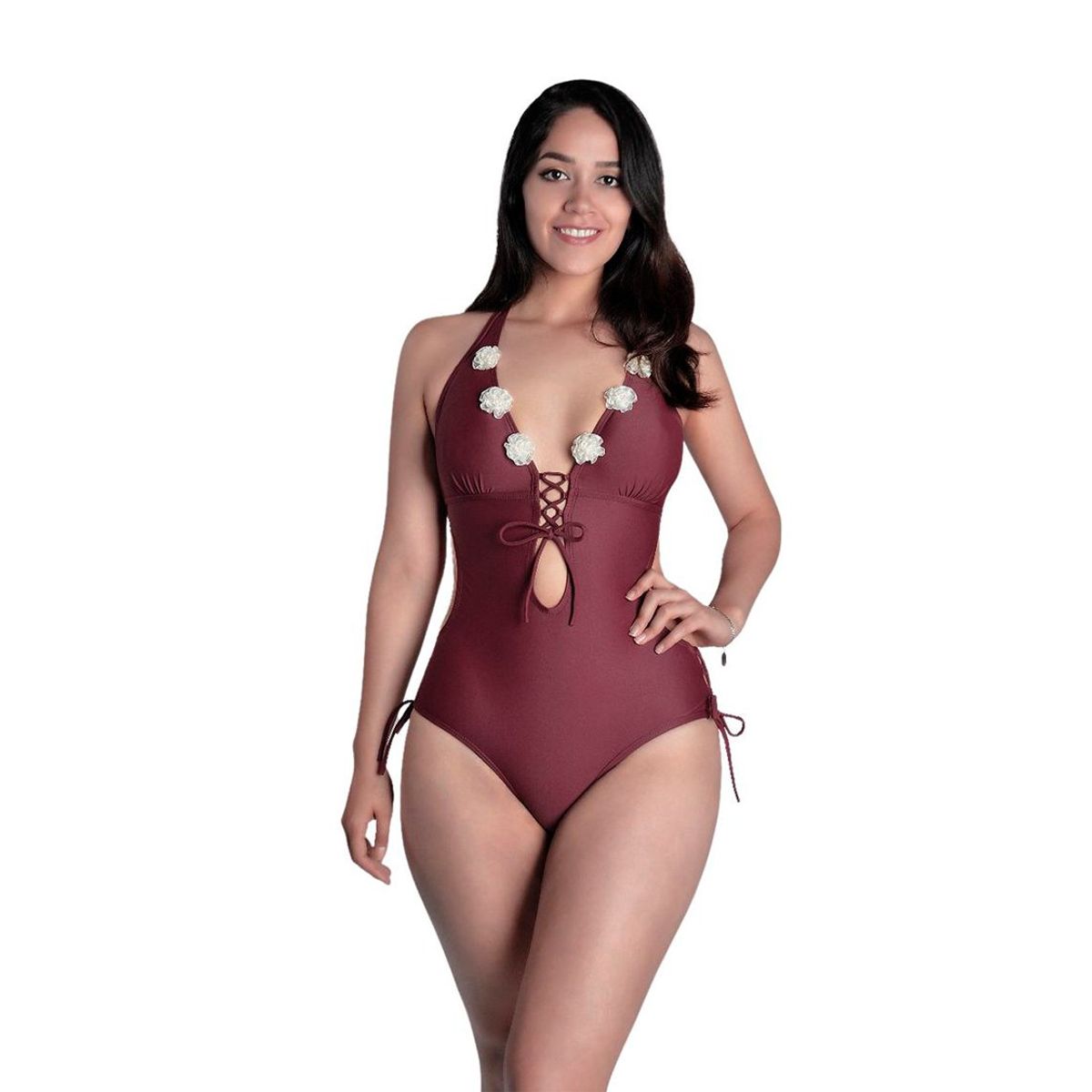 GENERICO - Trikini Licra UV Flor Gales Guinda GL-30