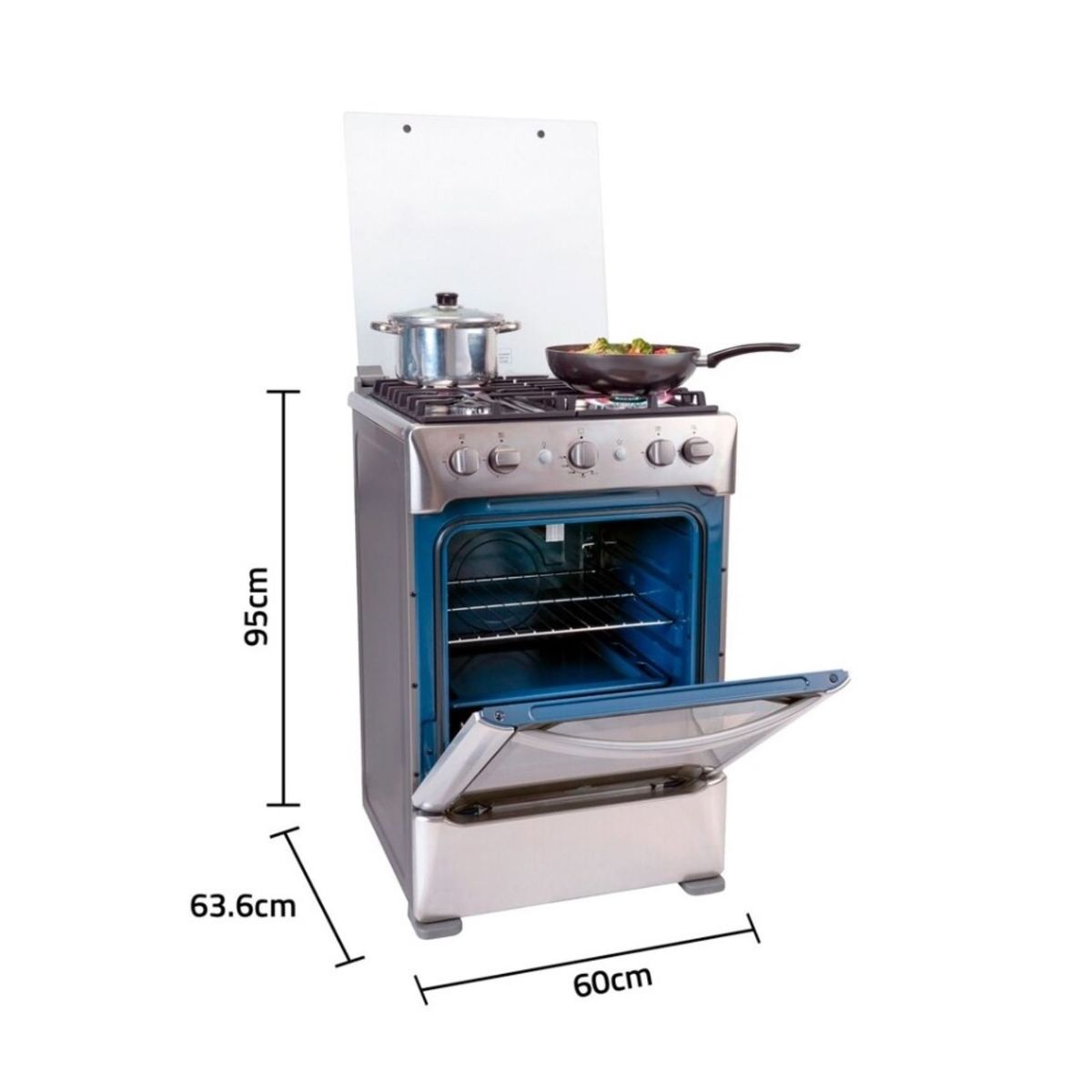 INDURAMA - Cocina a Gas Indurama 4 Hornillas Granada Zafiro Croma