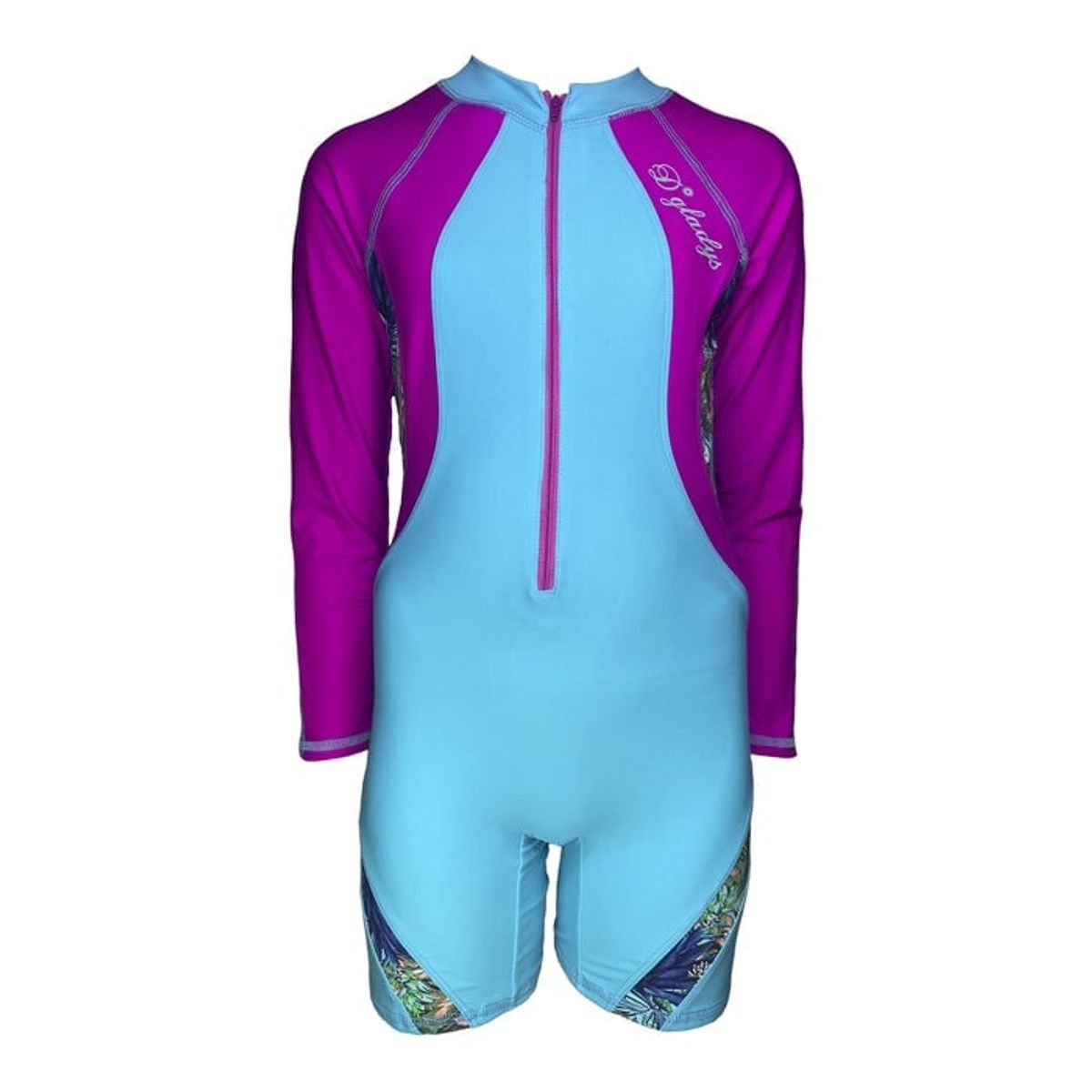 GENERICO - Enterizo Niña Cierre Manga Larga Color Turquesa GL-46