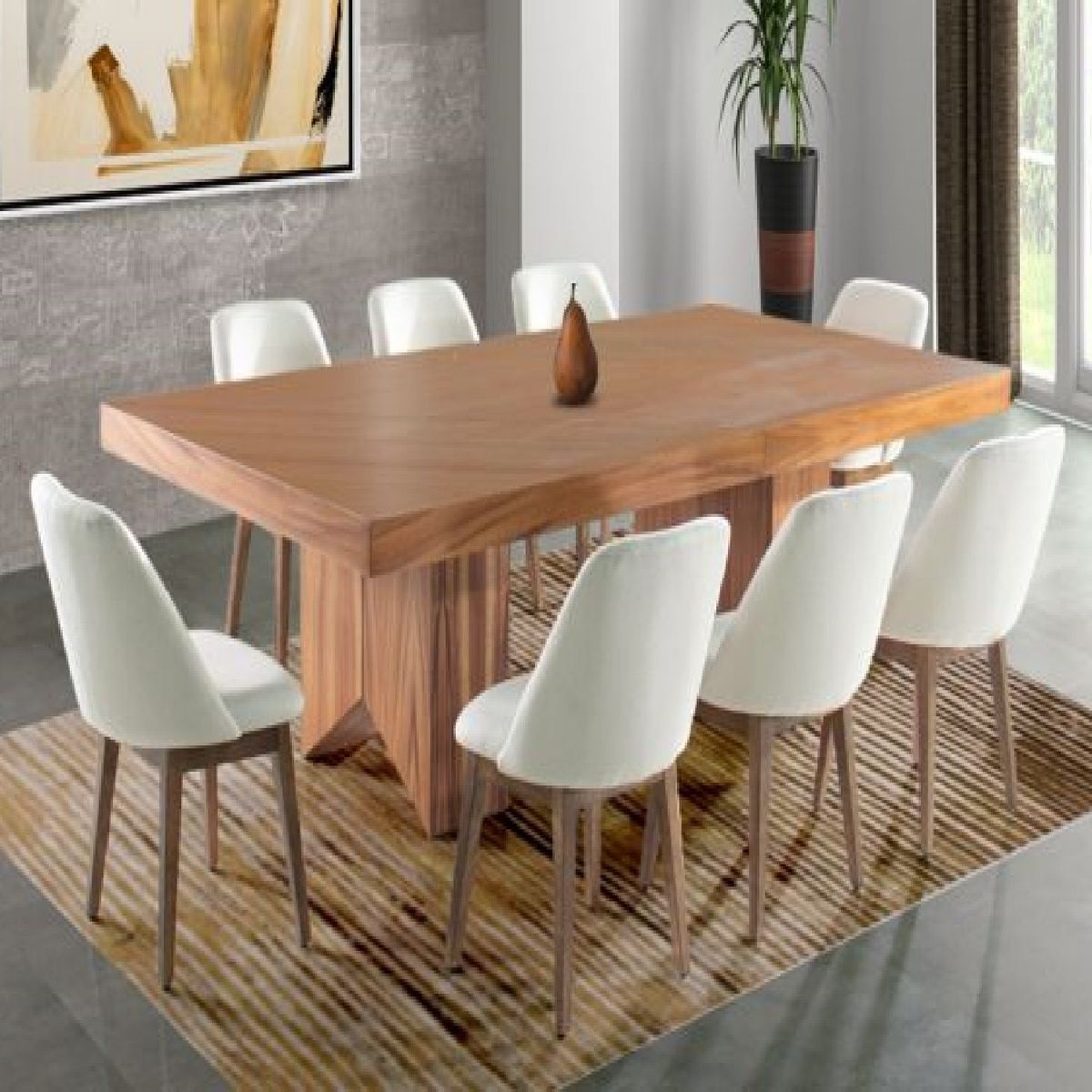 DMUEBLES - Comedor Dmuebles 8 sillas Britz - Blanco