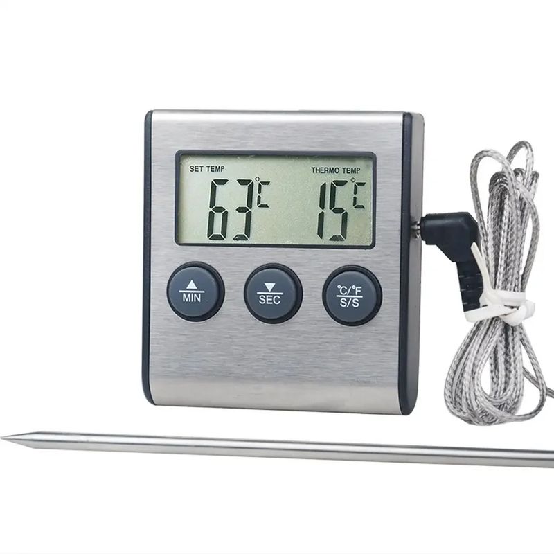 OEM - Termómetro Digital de Cocina con Sonda Alarma y Temporizador - TP700
