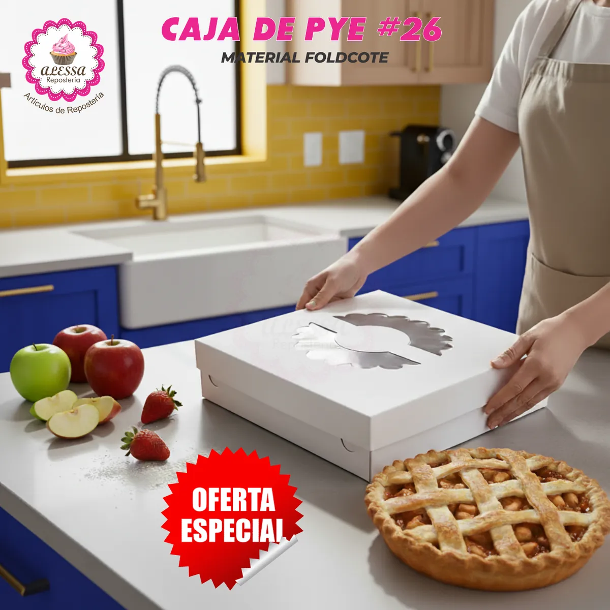 GENERICO - 100 Cajas de Pye de 26 cm. para Repostería