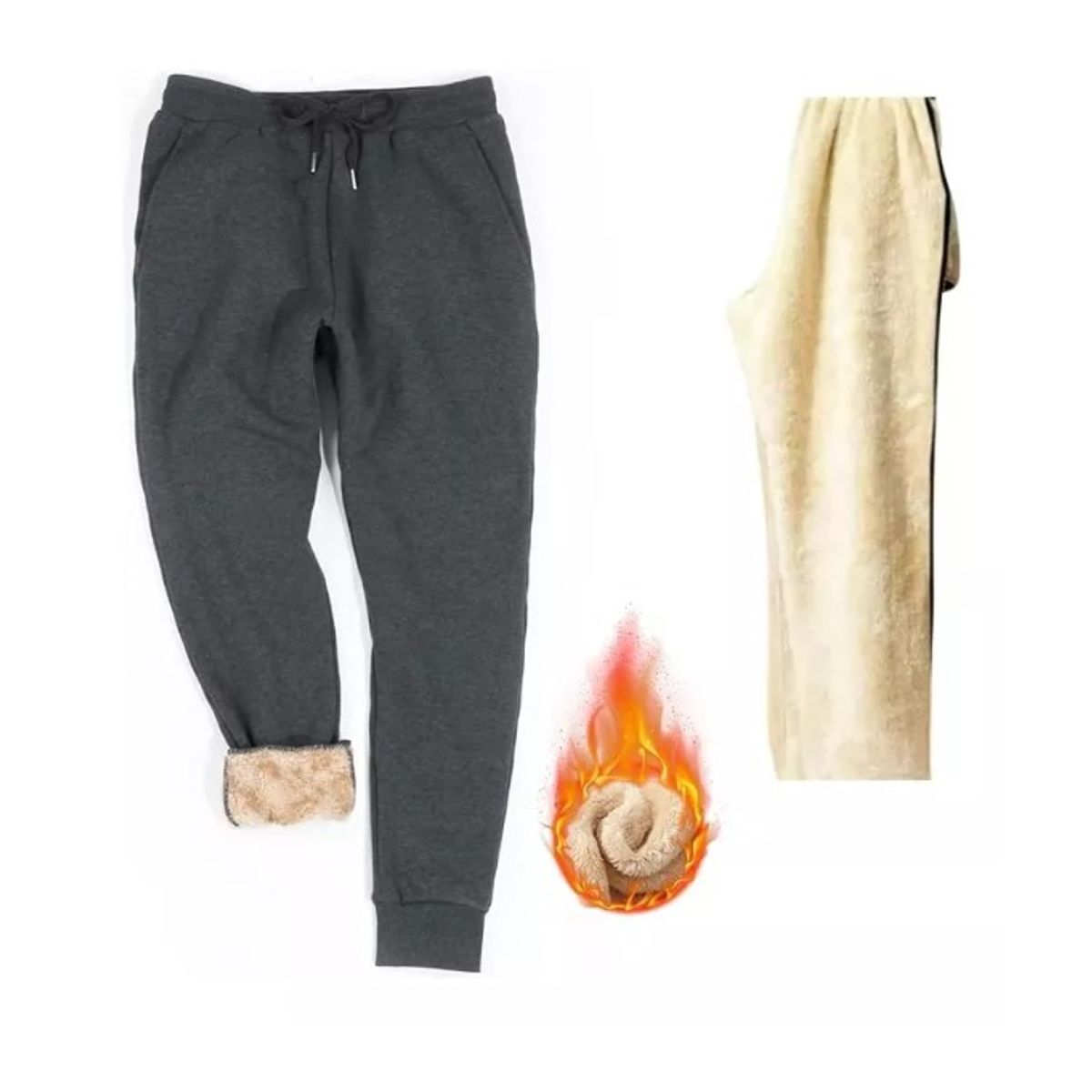 A BRAND - Pantalon Frio Carnero Polar Acolchado Invierno Buzo Calle peluche