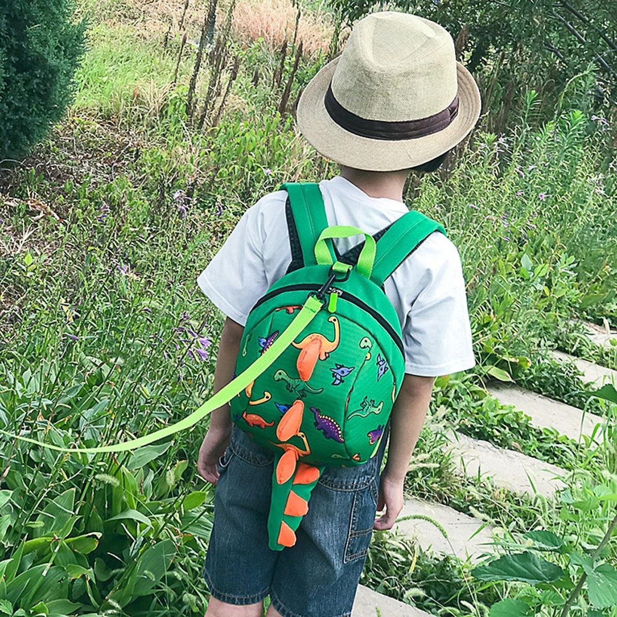 TIOZONEY - Mochila Infantil Mini Dinosaurio Anti-perdida-Verde