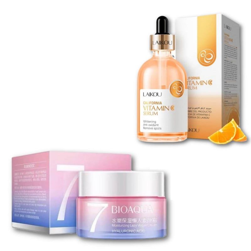 BIOAQUA - PACK CREMA HIDRATANTE V7 Y SERUM VITAMINA C LAIKOU