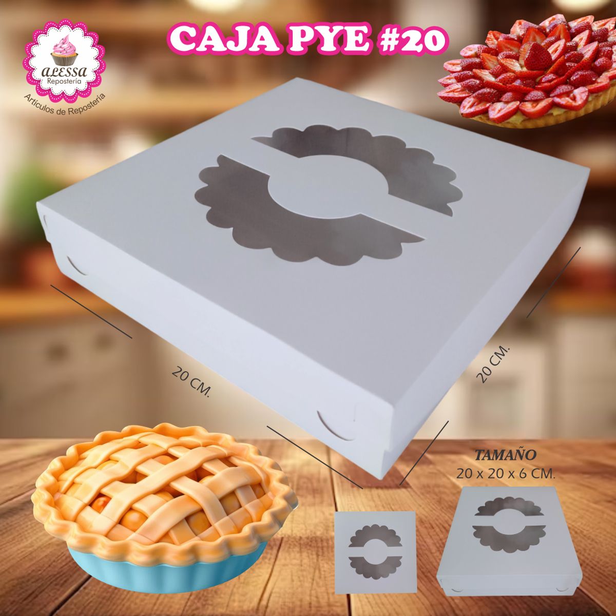 GENERICO - 50 Cajas de Pye de 20 cm. para Repostería