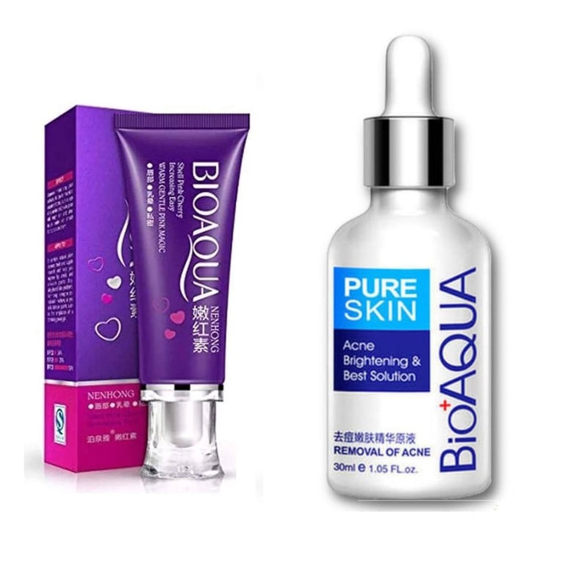 BIOAQUA - PACK CREMA DESPIGMENTANTE ZONAS Y SERUM ANTIACNE PURE SKIN