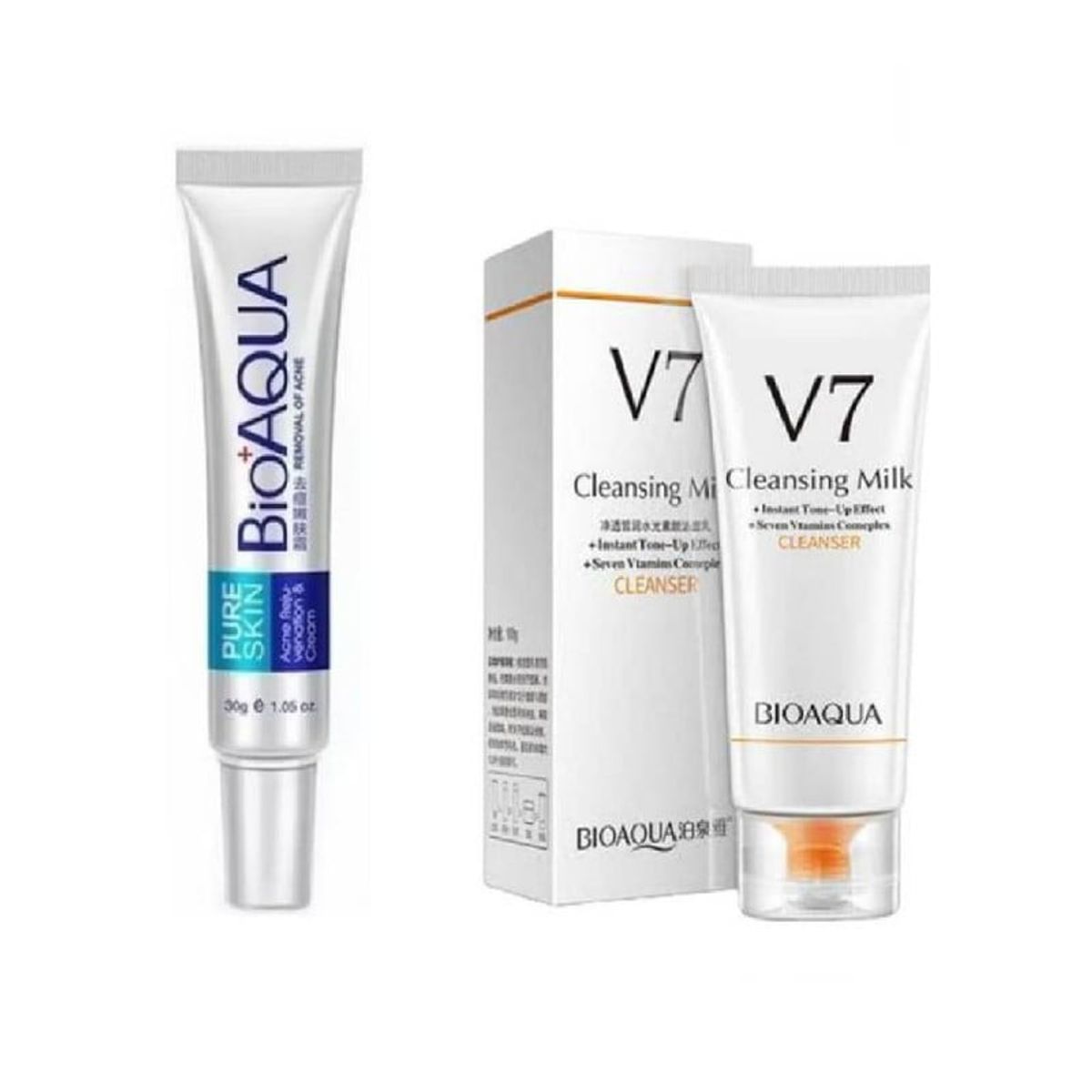 BIOAQUA - Crema Crema Anti-Acne + Limpiador Facial V7 - Bioaqua