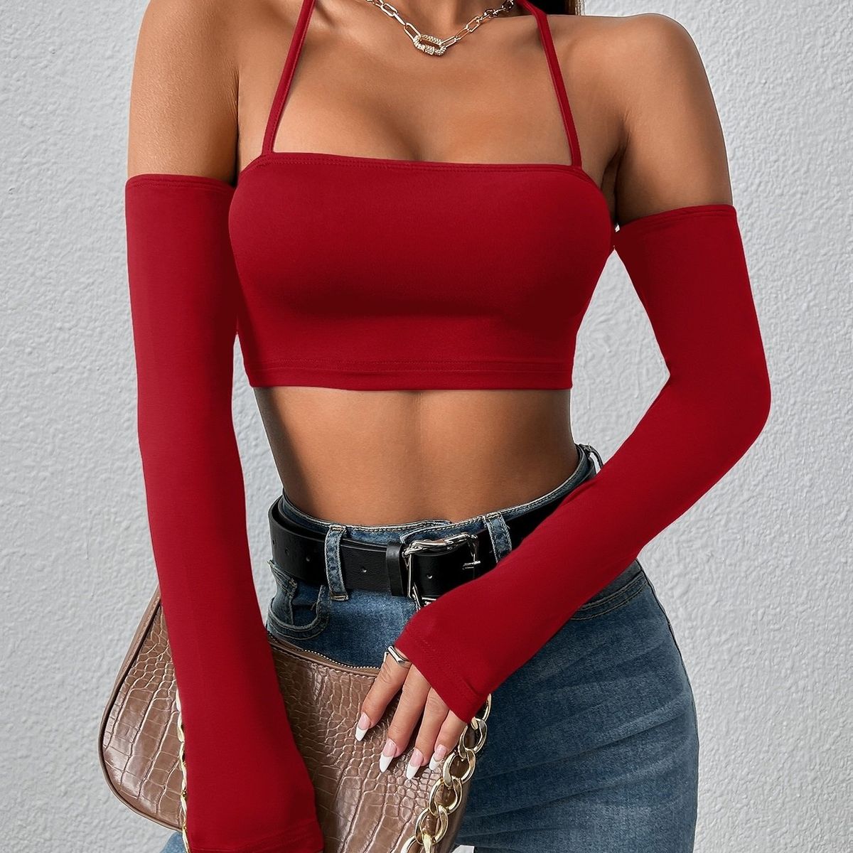 GENERICO - TOP LOLITAS ROJO LATIN MANGA LARGA