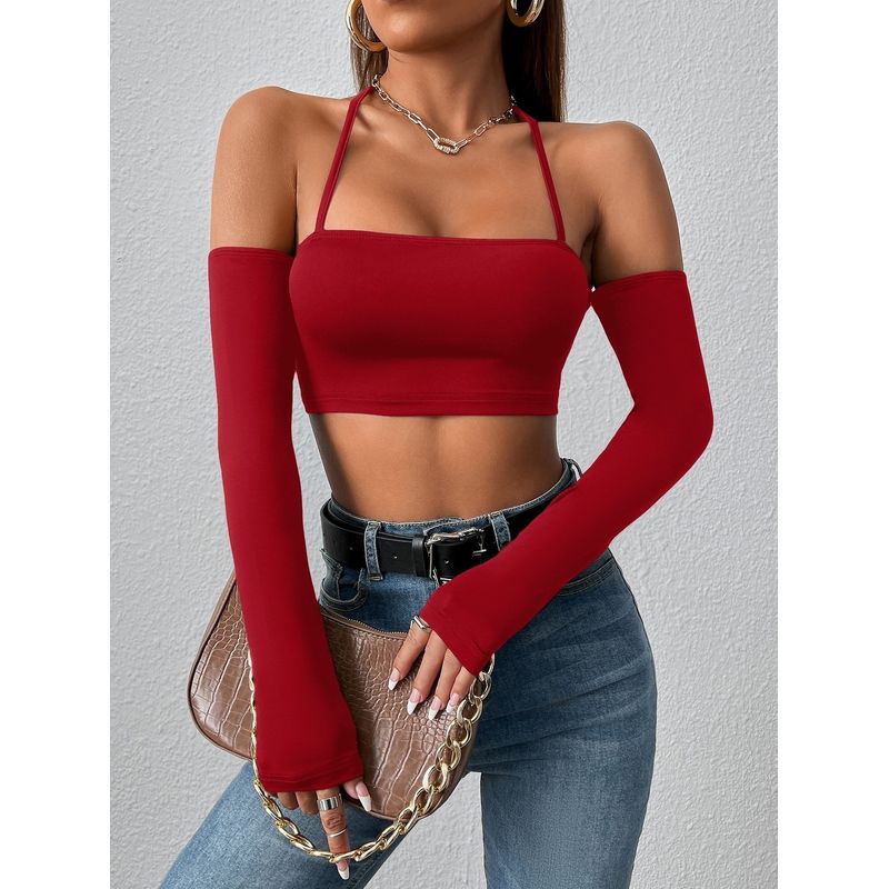 GENERICO - TOP LOLITAS ROJO LATIN MANGA LARGA