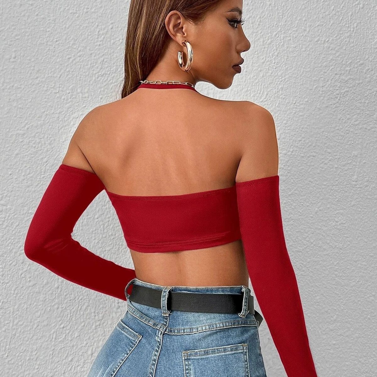 GENERICO - TOP LOLITAS ROJO LATIN MANGA LARGA