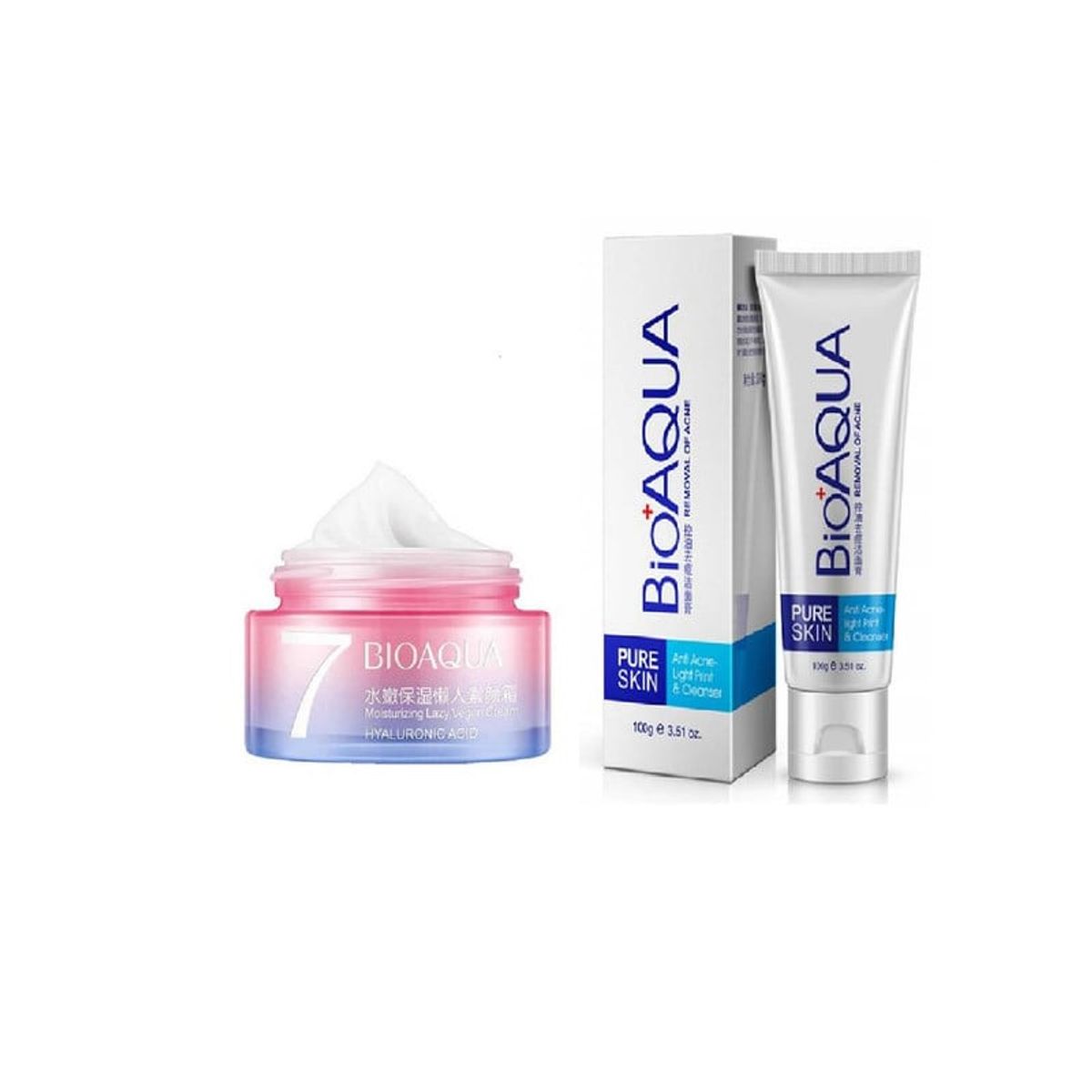 BIOAQUA - Crema Hidratante V7 + Gel Limpiador Anti-Acné - Bioaqua