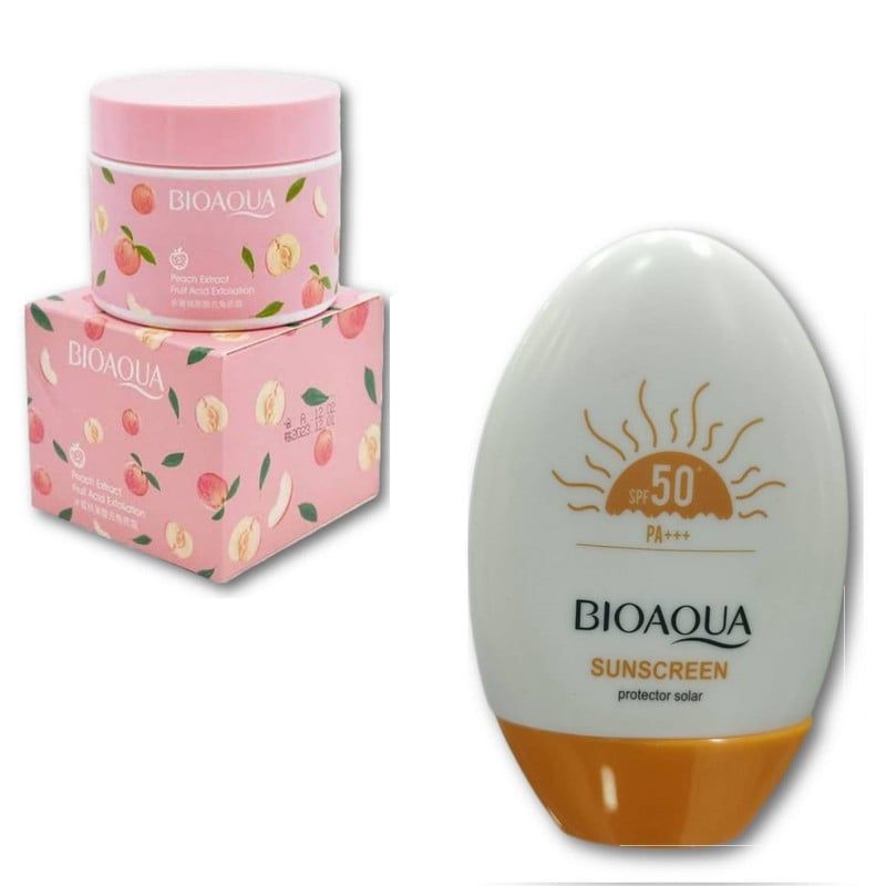 BIOAQUA - PACK CREMA EXFOLIANTE BIOAQUA Y BLOQUEADOR SOLAR