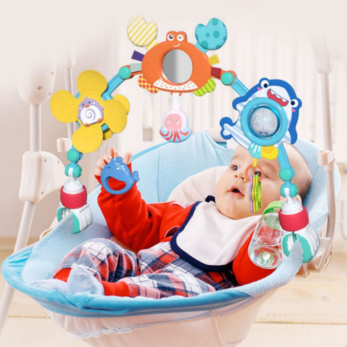 HUANGER - Juguete Móvil Arco de Actividades Musical COCHE O MECEDORA