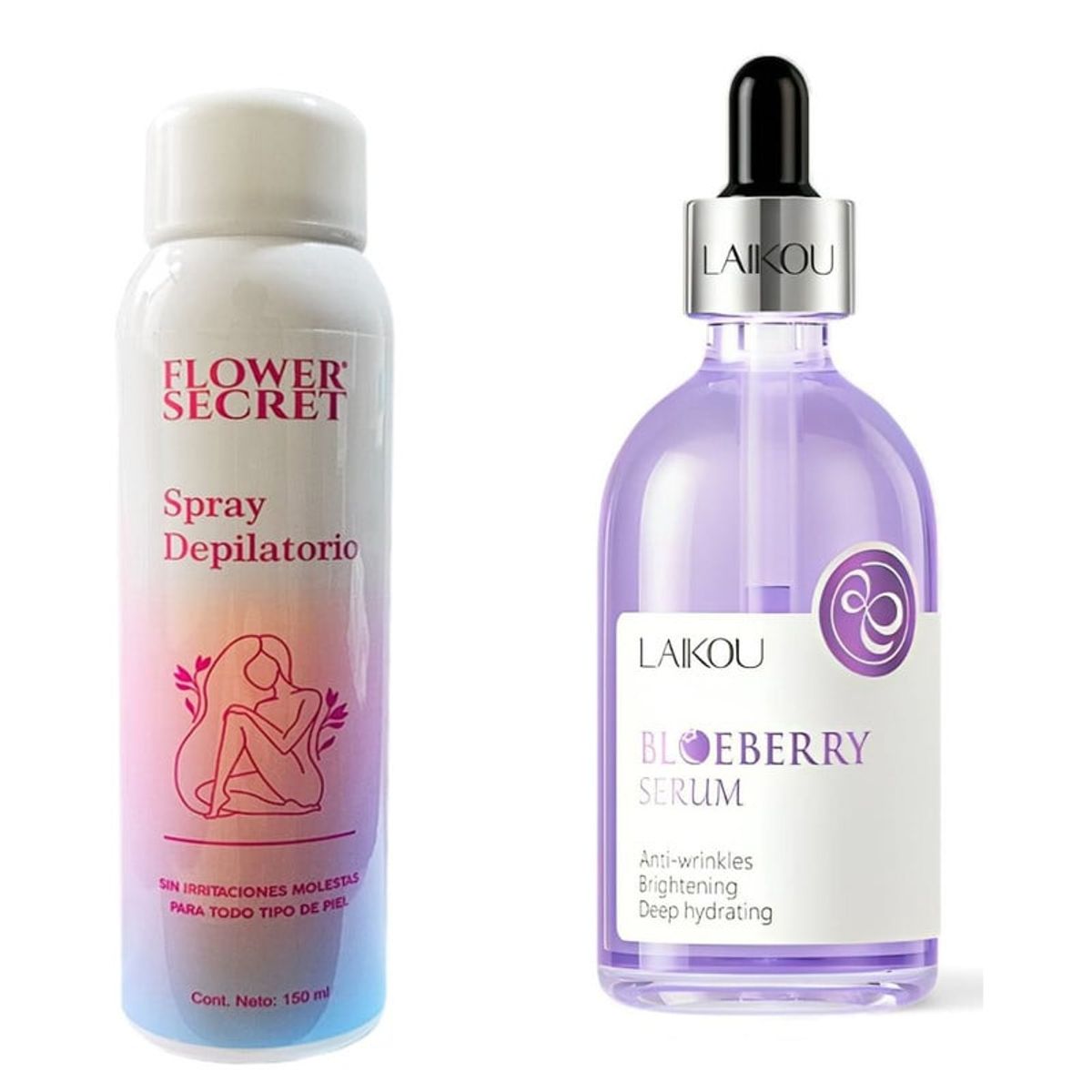 BIOAQUA - PACK CREMA DEPILADORA SPRAY Y SERUM BLUEBERRY LAIKOU